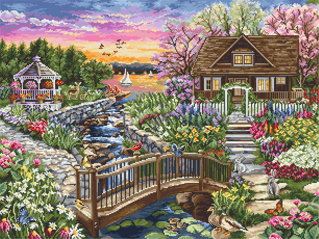 Luca-S ชุดปัก Spring Blooms on the Lake