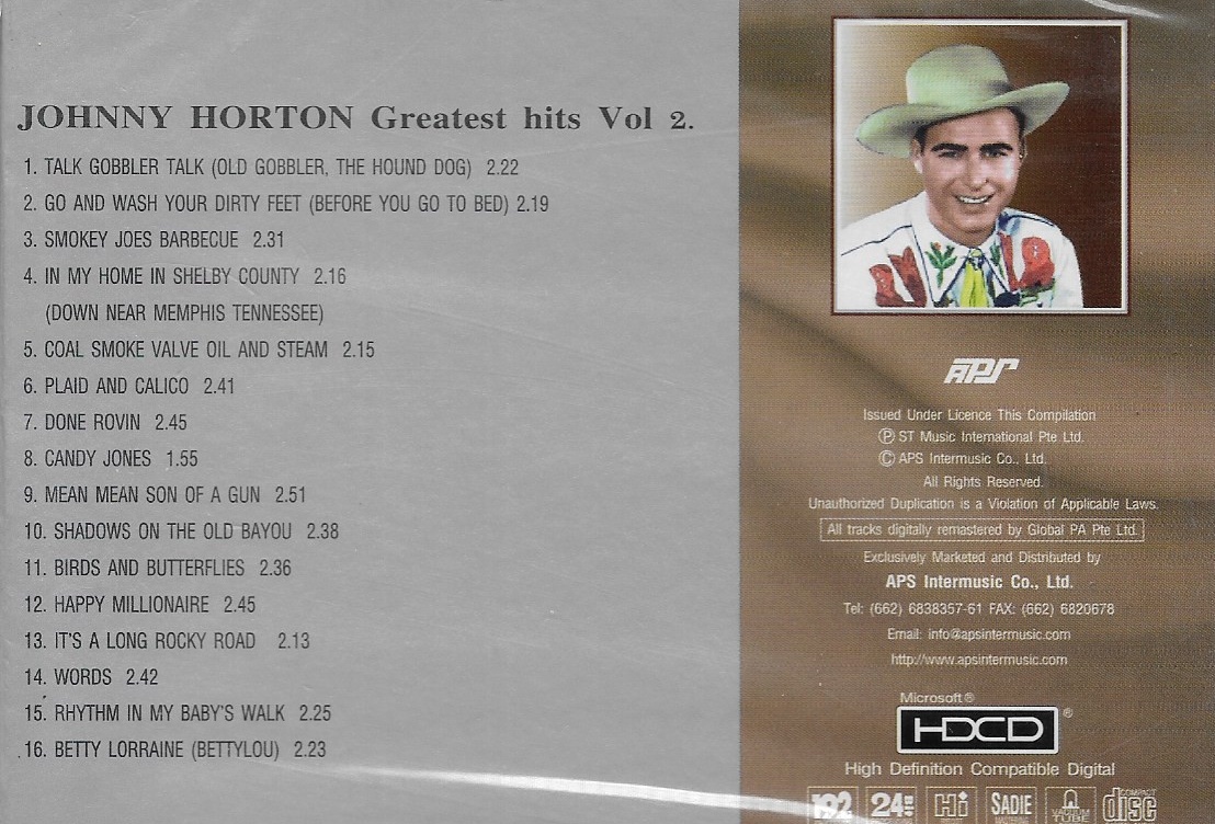 CD,Johnny Horton - Platinum Collection The Very Best Of 16 Original Greatest Hits Vol.2 (2009)(Thai)