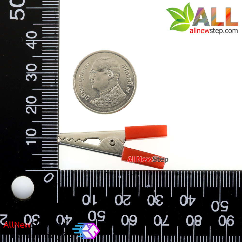 ที่คีบสายไฟ คลิปหนีบสายไฟ สีแดง