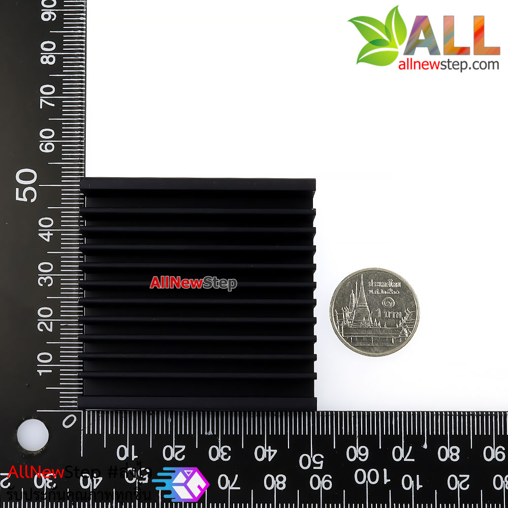แผ่นระบายความร้อน heat sink Aluminum alloy radiator 50x50x12.7MM high power