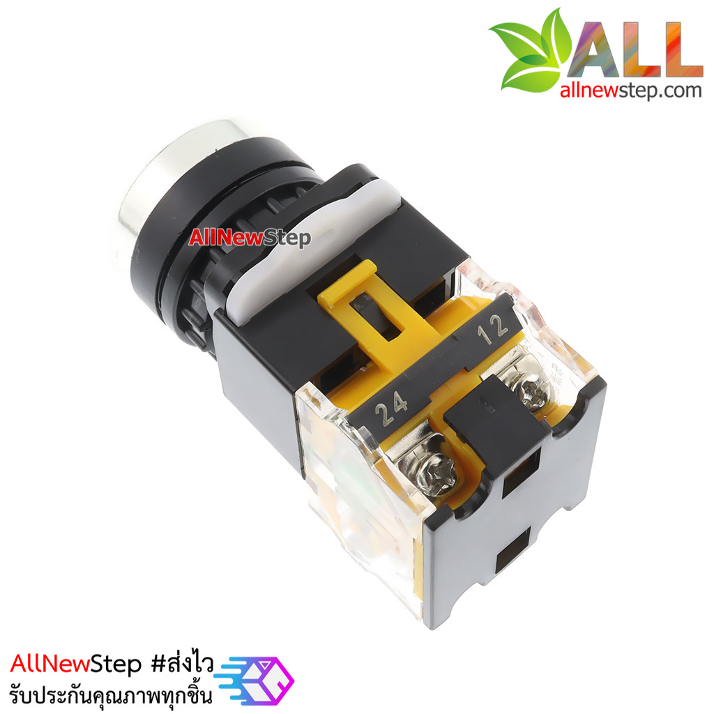 สวิตช์กดติดปล่อยดับ/กดดับปล่อยติด/รีเซตสวิตช์ AC DC 10A ปุ่มกดสีดำ