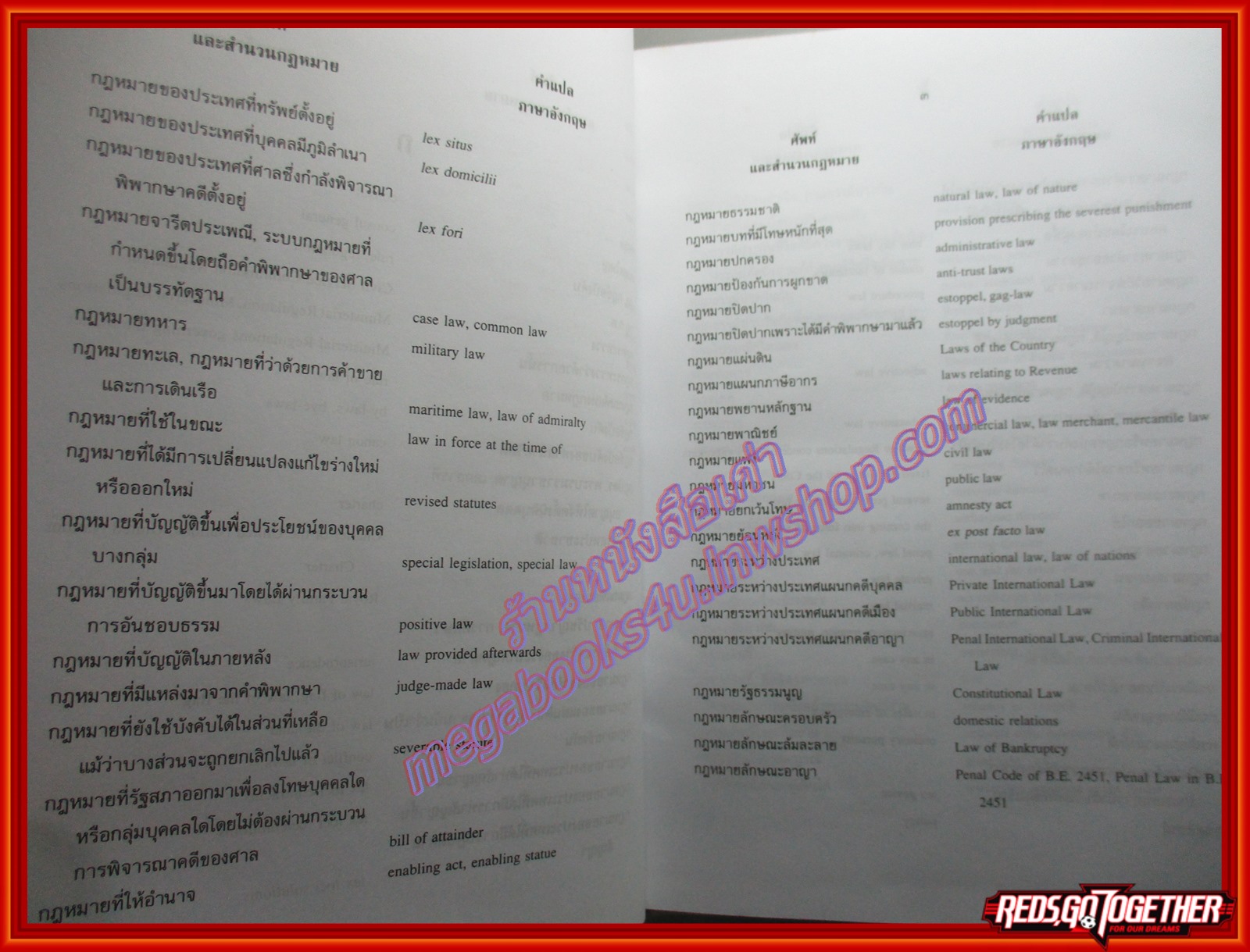 หนังสือ Law Dictionary พจนานุกรมศัพท์และสำนวนกฎหมาย ไทย-อังกฤษ โดย ธง วิทัยวัฒน์