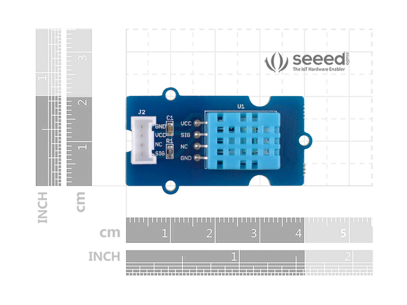 เซนเซอร์วัดอุณหภูมิและความชื้น Grove - Temperature & Humidity Sensor DHT11 ของแท้จาก Seeed Studio