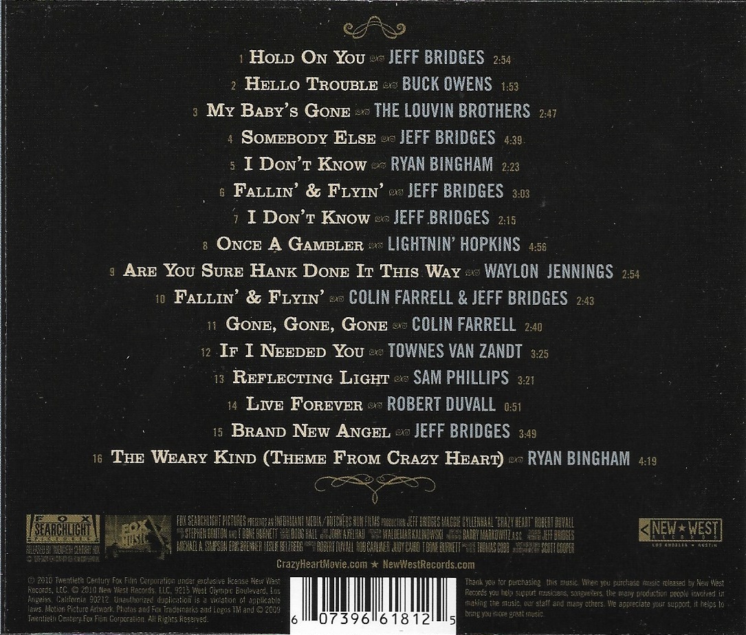 CD,Crazy Heart - Original Motion Picture Soundtrack (2010)