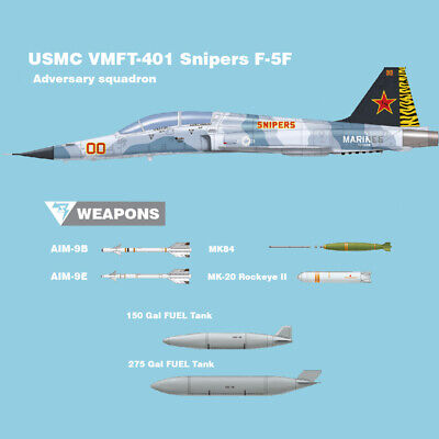 1/32 F-5F Tiger II Two-seat Trainer US Navy VFC-111 & USMC VMFT-401