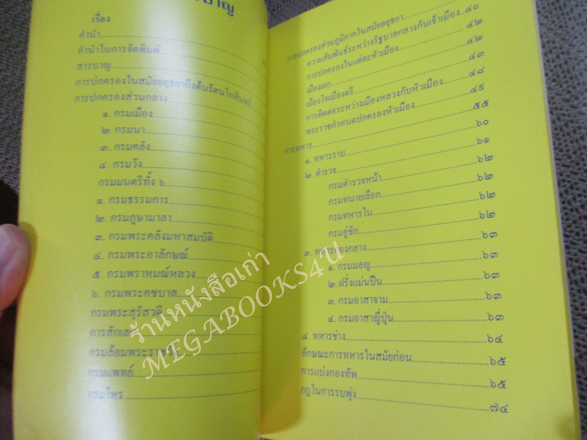 หนังสือ บันทึกเรื่องการปกครองของไทยสมัยอยุธยาและต้นรัตนโกสินทร์ พระนิพนธ์ สมเด็จพระเทพรัตนราชสุดาฯ สยามบรมราชกุมารี / ปกมอมแมมนิด / มุมปกเยิน /