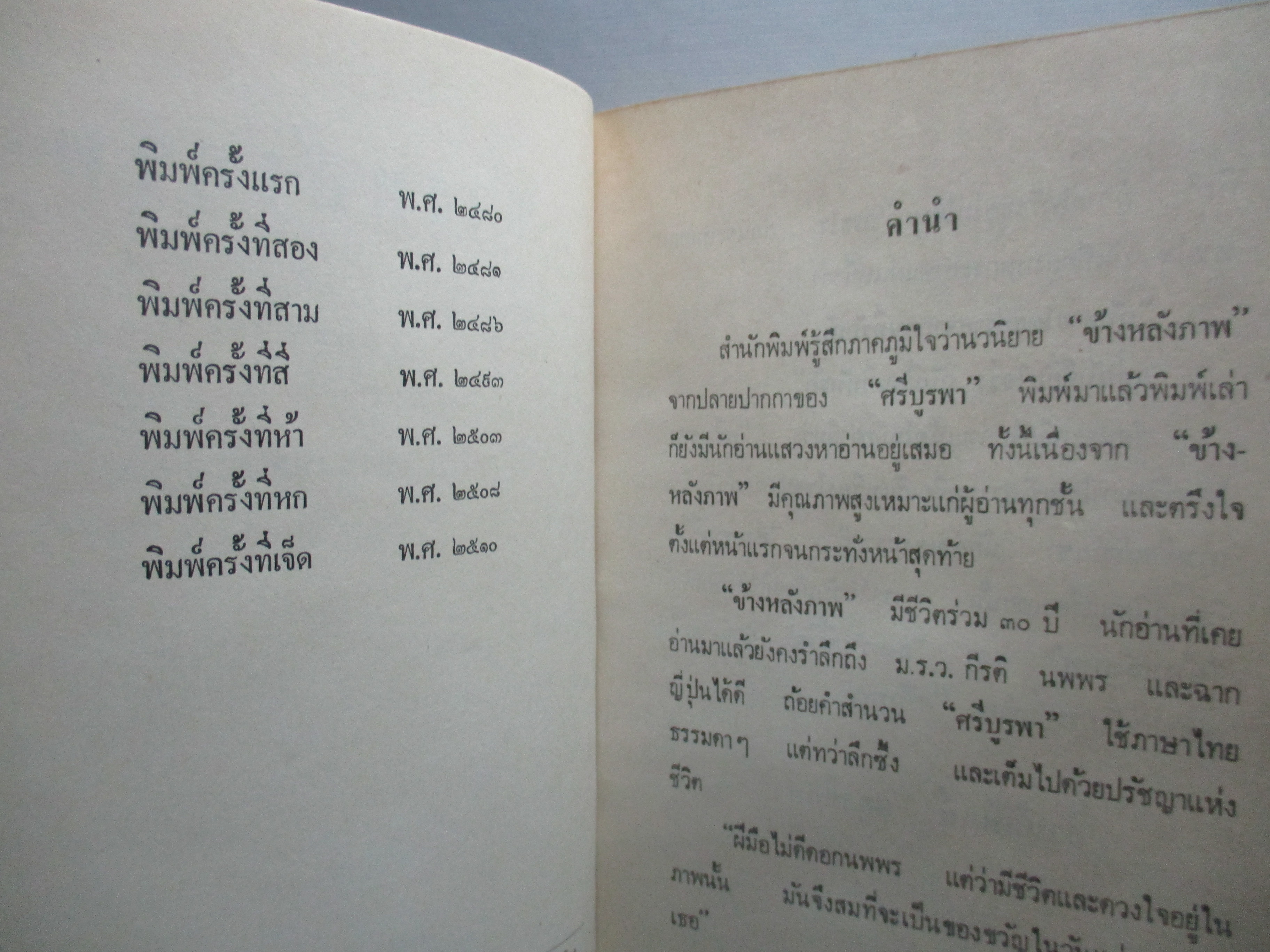 (ประมูลเฟสบุ๊คส์) ข้างหลังภาพ / ศรีบูรพา พิมพ์ปี2510 (หนังสือบ้าน มือสอง) (สภาพ85-95%)