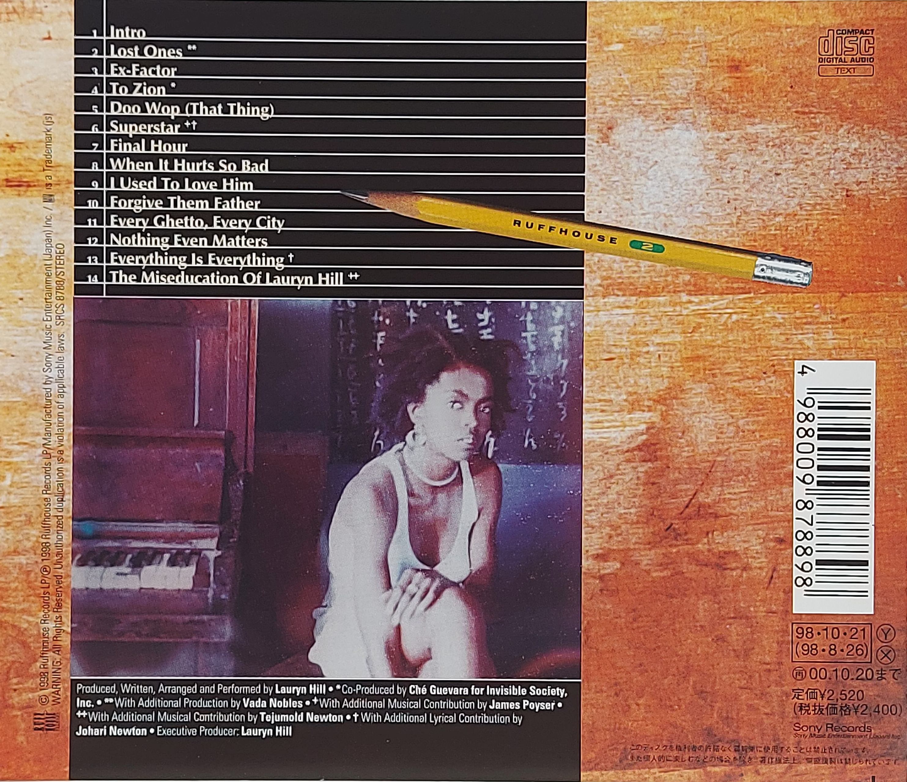 Used CD,Lauryn Hill - The Miseducation of Lauryn Hill (B)(1998)(Japan)