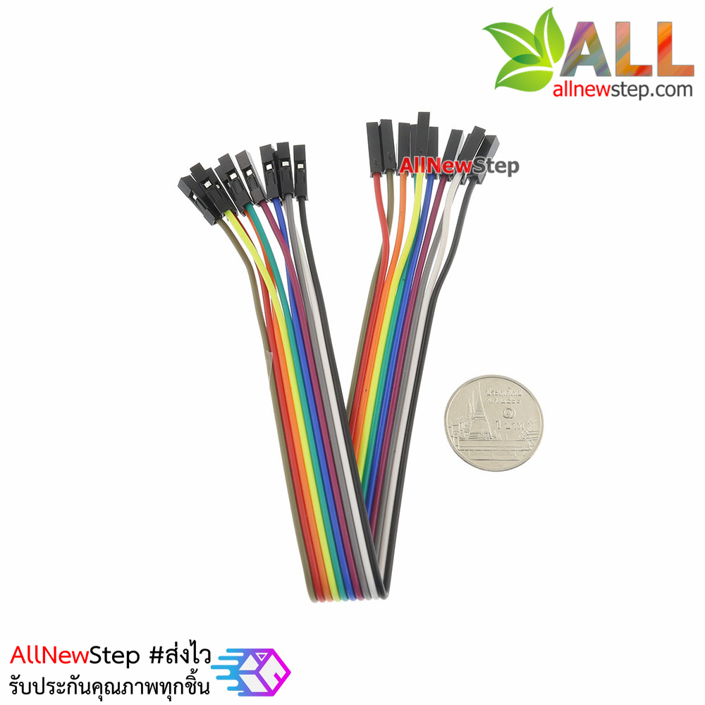สายไฟ จัมเปอร์ เมีย-เมีย Jumper Wire สายแพ ยาว 20cm จำนวน 10 เส้น