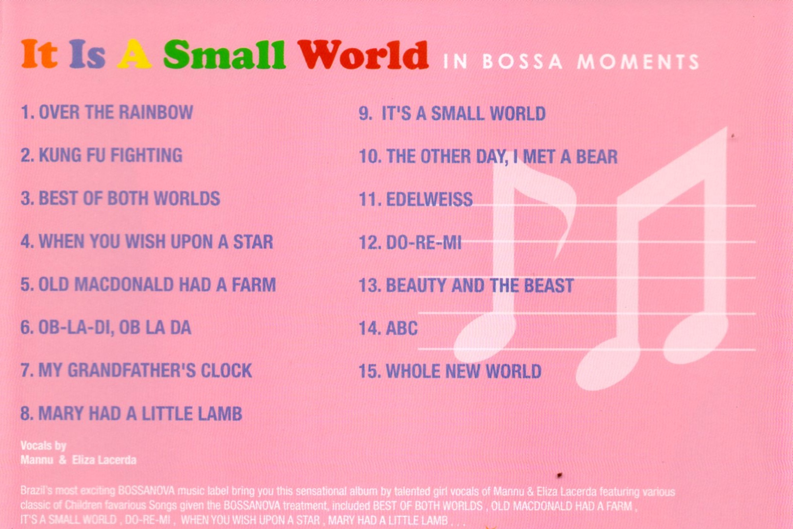 CD,Mannu & Eliza Lacerda - It Is A Small World In Bossa Moments (2008)(Thai)