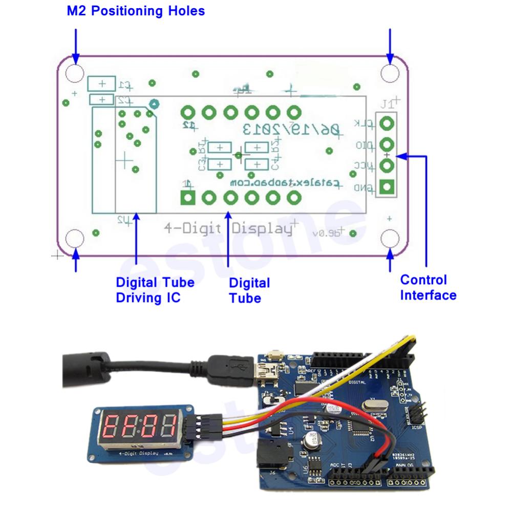 LED Time Clock Module For Arduino 0.36 นิ้ว TM1637 Driver โมดูลแสดงผลแบบนาฬิกา ตัวเลข 4 หลัก จอสีแดง