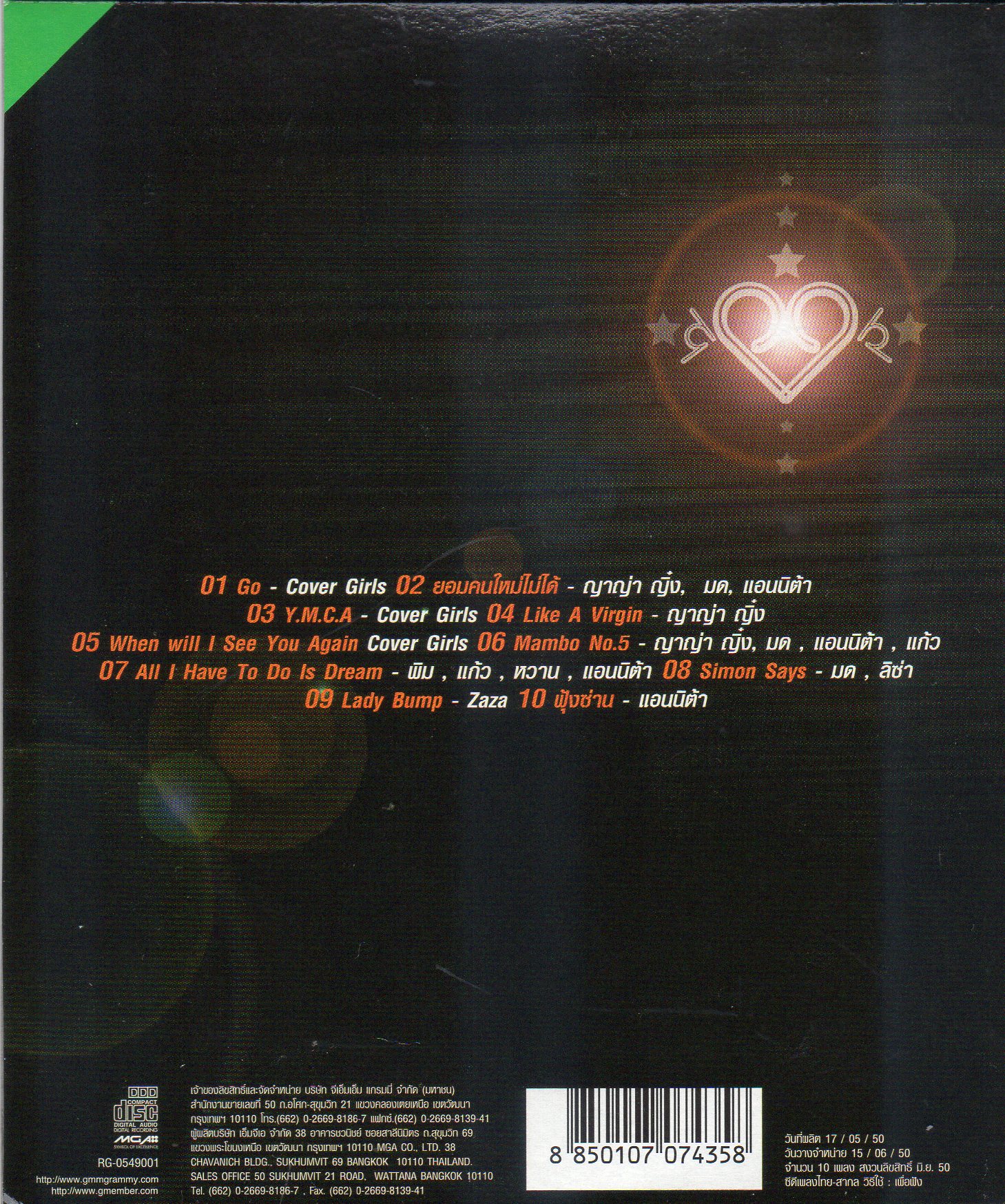 CD,Cover Girls Vol.02 (รวมศิลปิน)(V.A.T)(Gold CD)(2550)