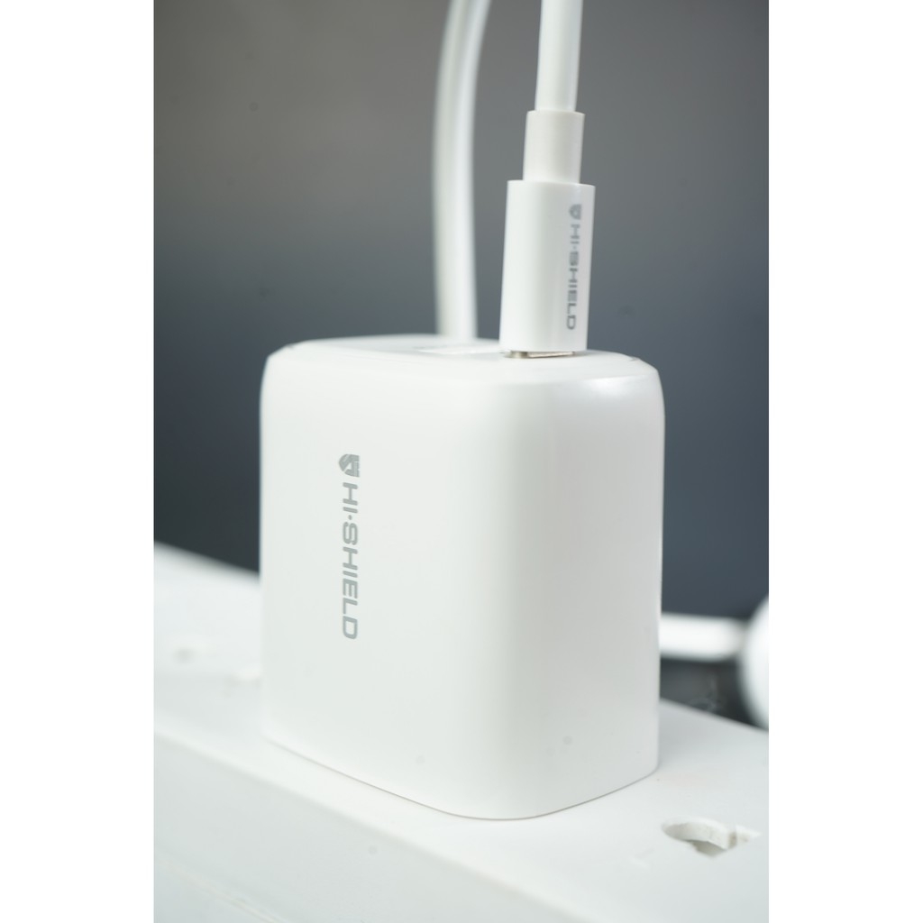 Hishield หัวชาร์จ Dual Port PD 20W + QC 3.0 หัวชาร์จ พร้อมสาย ประกัน 1 ปี ใบกำกับภาษี
