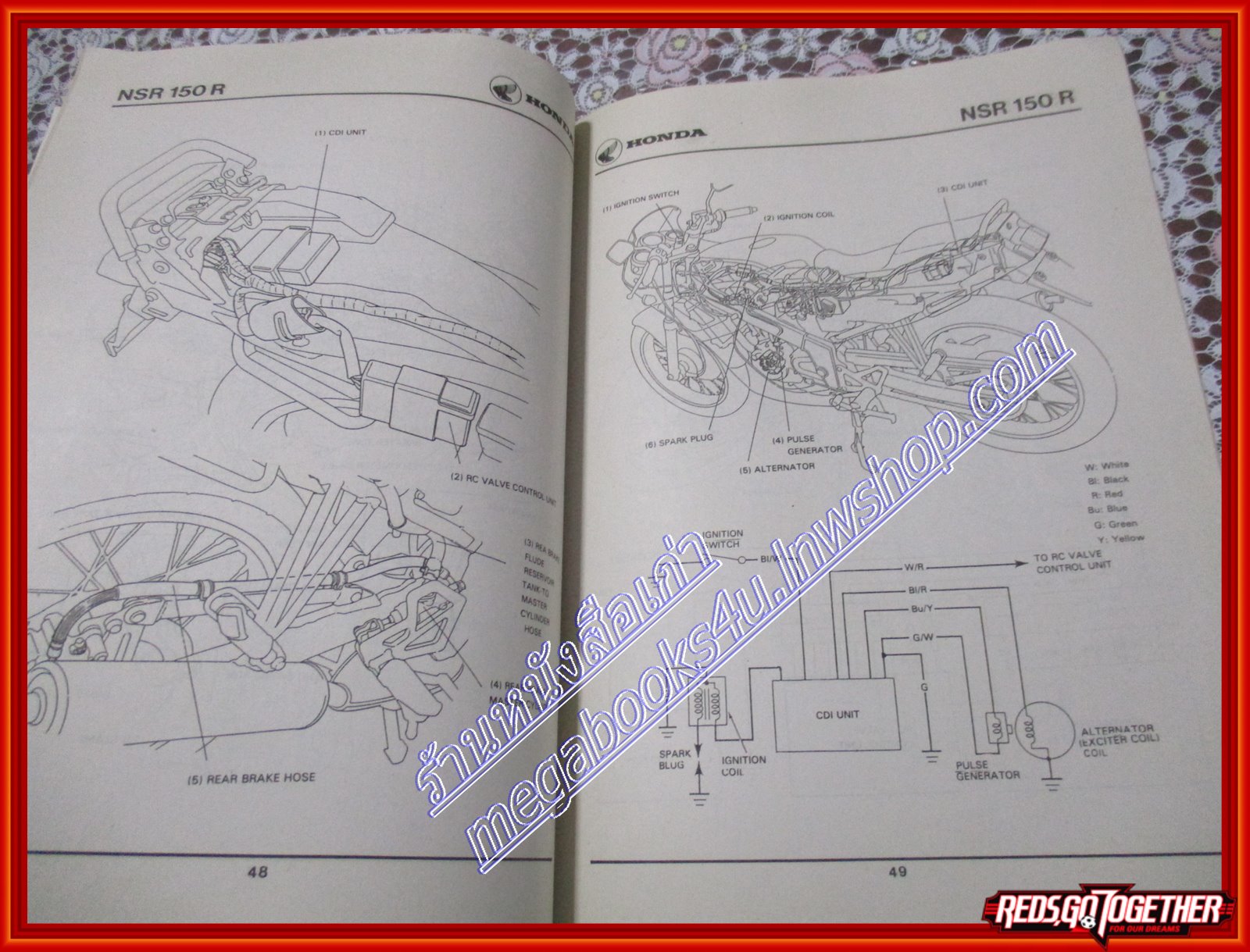 คู่มือซ่อมรถจักรยานยนต์ ซ่อมมอเตอร์ไซค์ HONDA ฮอนด้า NSR150R สำหรับอบรมช่าง