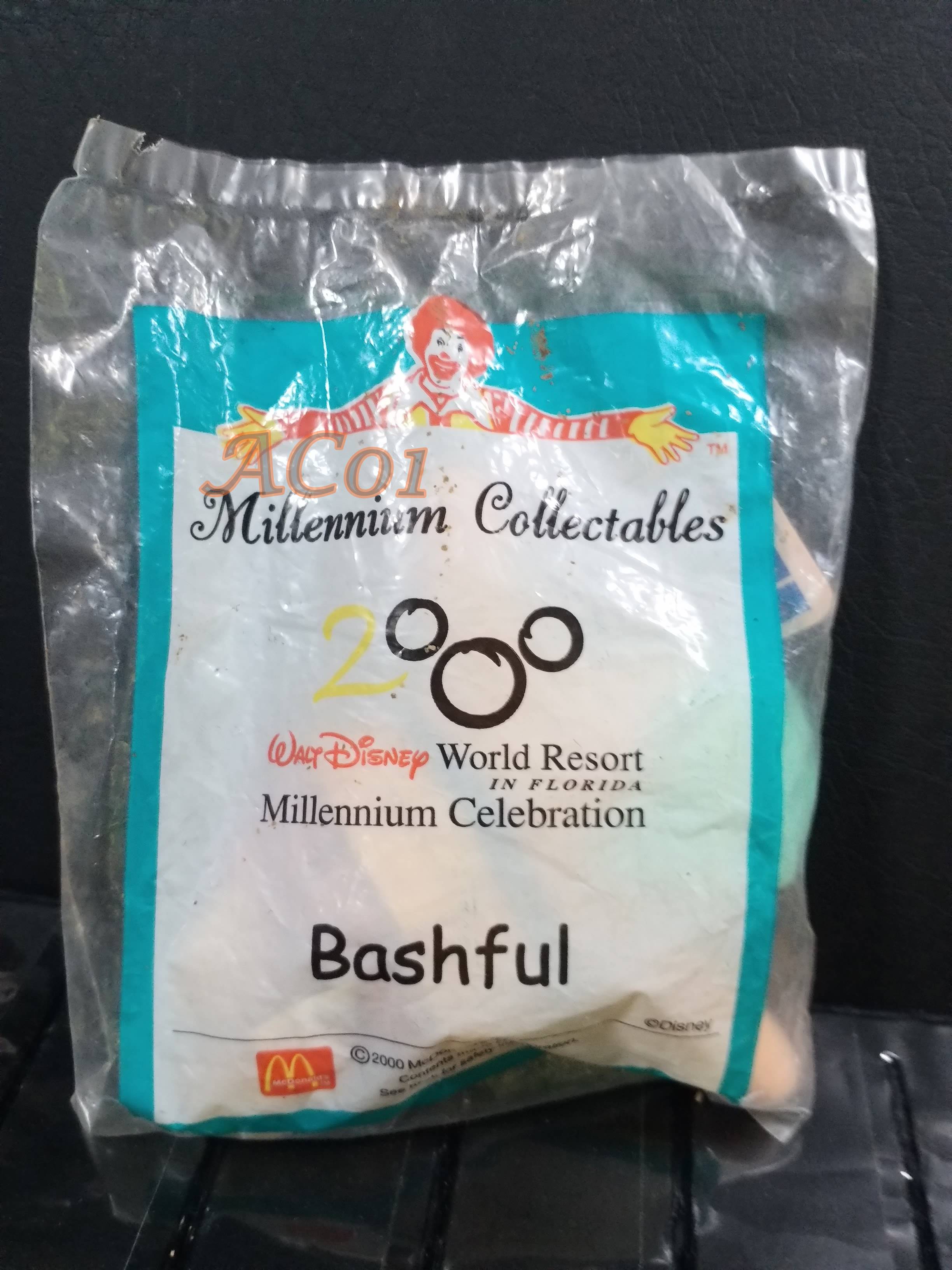 ของเล่นMcDonald's ของเล่นHappy Meal / Walt Disney World. Millennium Collectables - BASHFUL / ในถุงเดิม ไม่แกะ ถุงเก่าหน่อย เก่าเก็บ