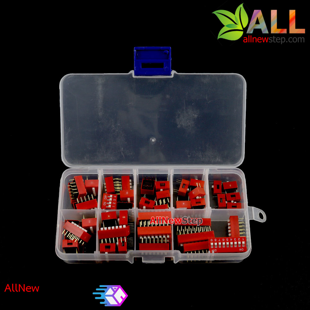 ชุดสวิตช์ DIP switch 9 แบบอย่างละ 5 รวม 45 ชิ็น พร้อมกล่องเก็บอุปกรณ์