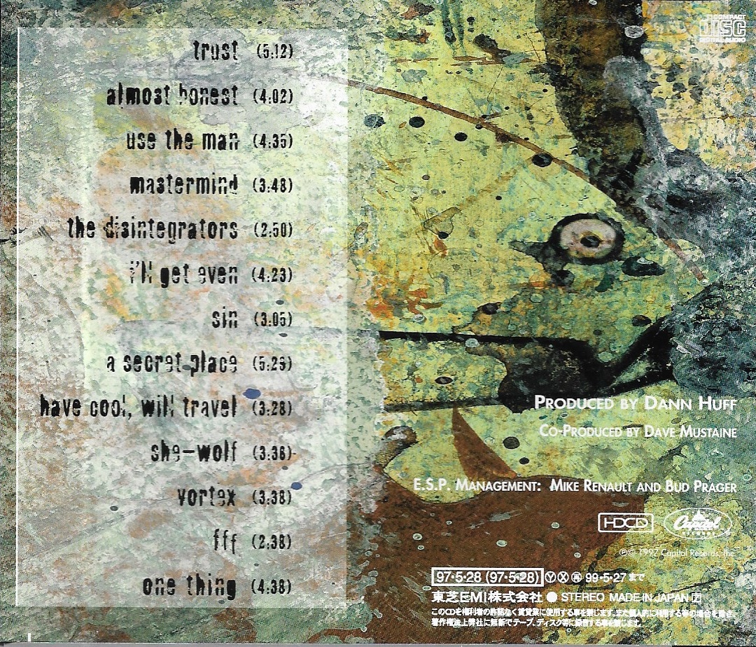 Used CD,Megadeth - Cryptic Writings (A)(1997)(Japan)