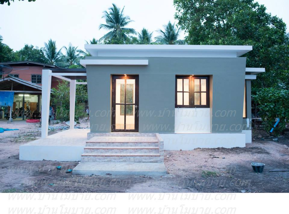 บ้านน็อคดาวน์ สไตล์ โมเดิร์น ขนาด 3.5x5.5 ม. (1 ห้องนอน 1 ห้องน้ำ 1ห้องโถง)
