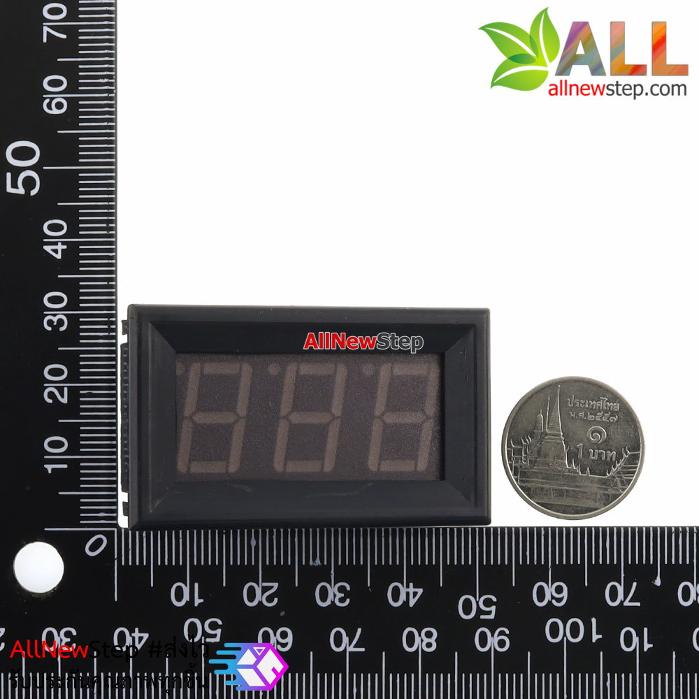 ดิจิตอลโวลต์มิเตอร์ 5-28 โวลต์ สีส้ม 0.56 นิ้ว Digital DC Voltmeter 5-28V Module