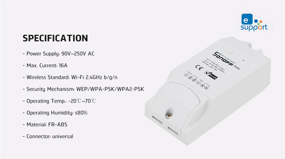 Sonoff TH16 Wifi Smart Switch