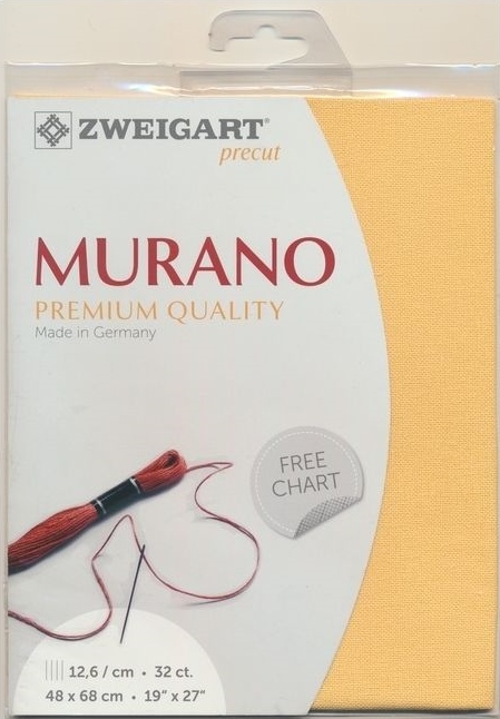 Zweigart Murano 32ct. สีเหลือง/ส้ม Amber Yellow ขนาด 48 x 68 ซม.