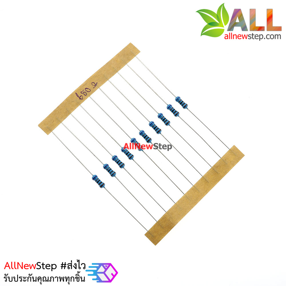 ตัวต้านทาน 680r 1/4W Metal film 1% R 680 โอห์ม จำนวน 10 ชิ้น