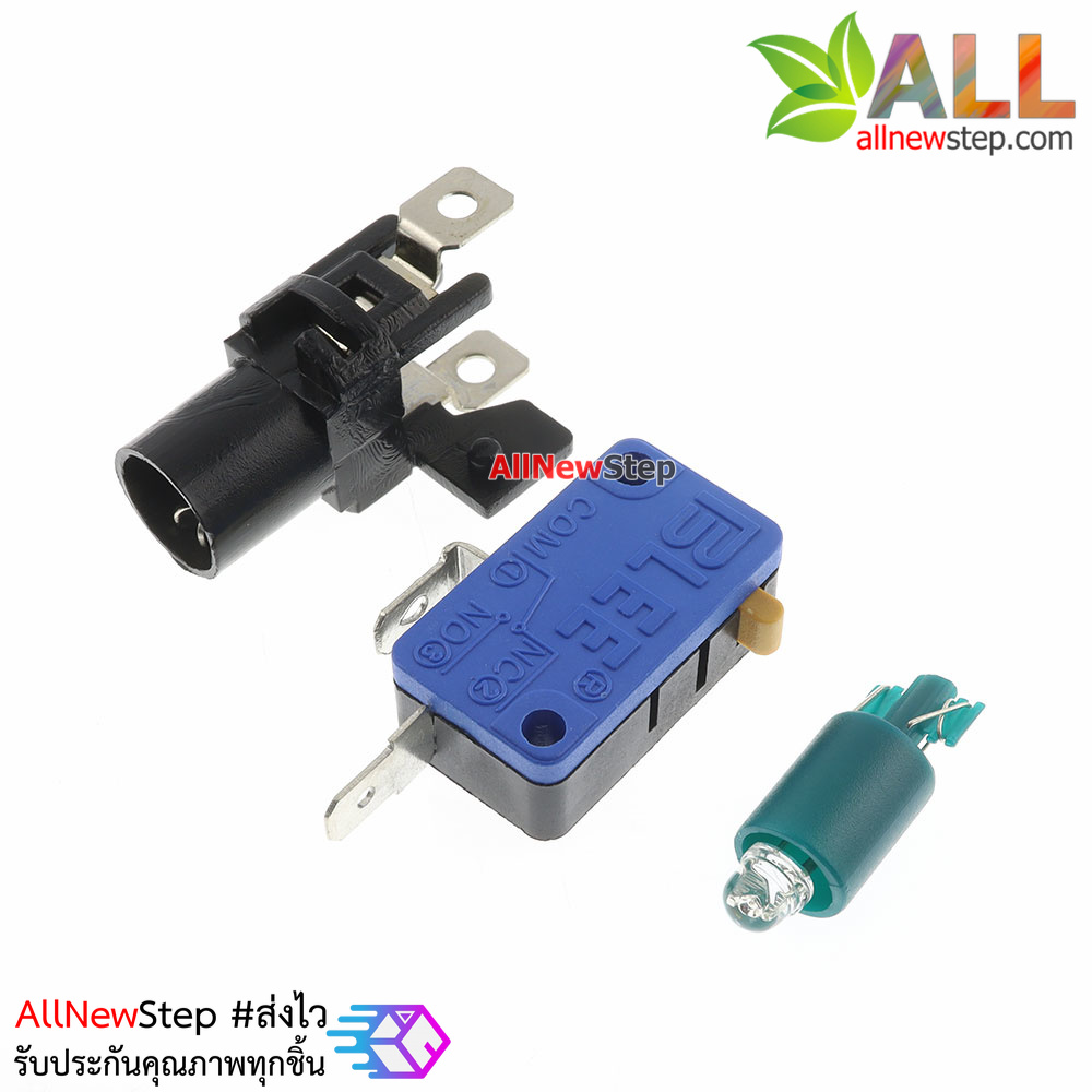 ปุ่มกดตู้เกม สวิตช์กดติดปล่อยดับขนาดใหญ่ 46mm พร้อมไฟ LED สีน้ำเงิน