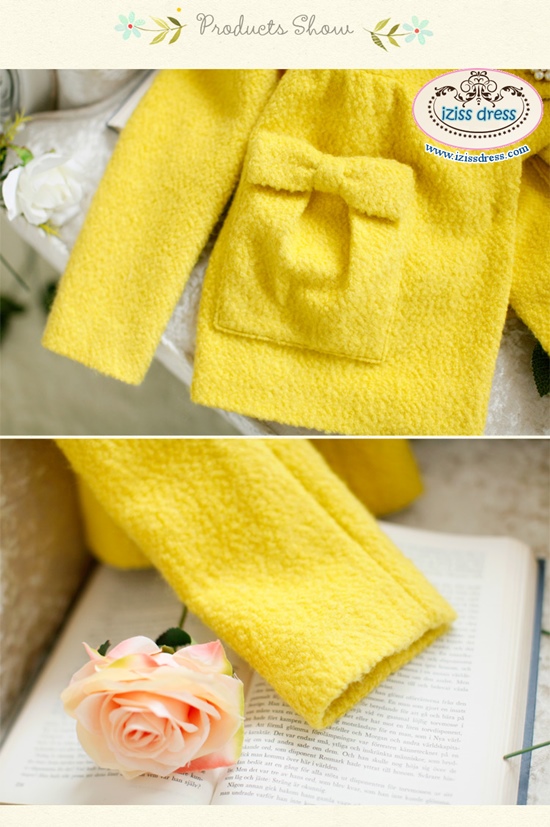 ***พร้อมส่งไซส์ S***เสื้อโค้ทกันหนาวสีเหลืองปกล้อมรอบด้วยขนเฟอร์ กระเป๋าติดโบว์ทั้ง 2 ข้าง ช่วงเอวติดมุขรูปดอกไม้ ผ่าหน้าติดกระดุมด้านใน สวยเหมือนแบบค่ะ