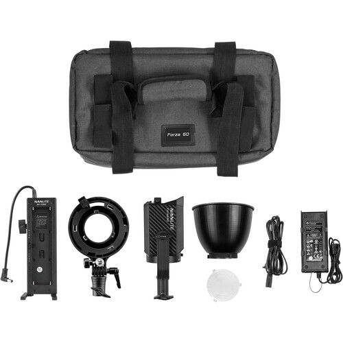 Nanlite 12-2022-KIT Forza 60 LED Spot light, 60W, Daylight, with AS-BA-FZ60&BH-FZ60