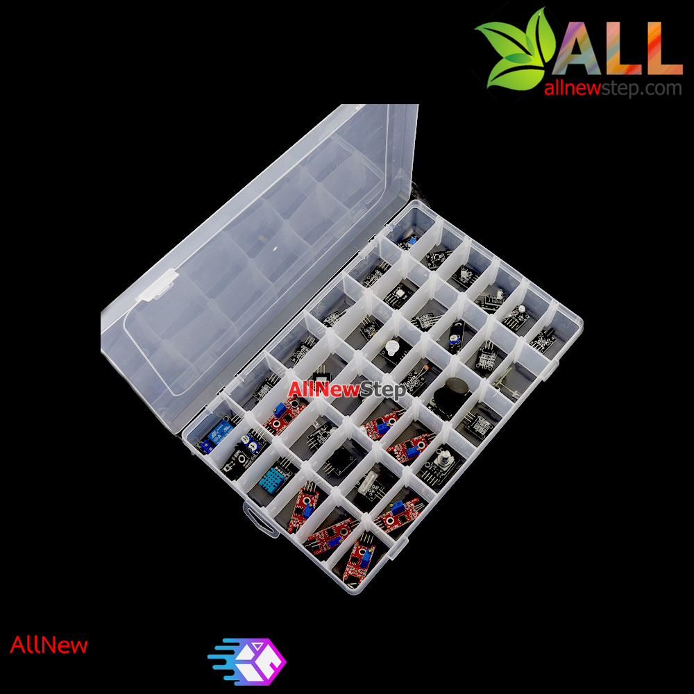 37 IN 1 Sensor Kits For Arduino ชุดโมดูลเซ็นเซอร์ 37 in 1 สำหรับ Arduino พร้อมกล่องพลาสติก