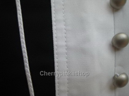 เดรสทำงาน สีทูโทน black & White ชุดเดรสคอวี Cutting เนี๊ยบ มีกระดุมหน้าเก๋ไก๋ ยี่ห้อ SABANA