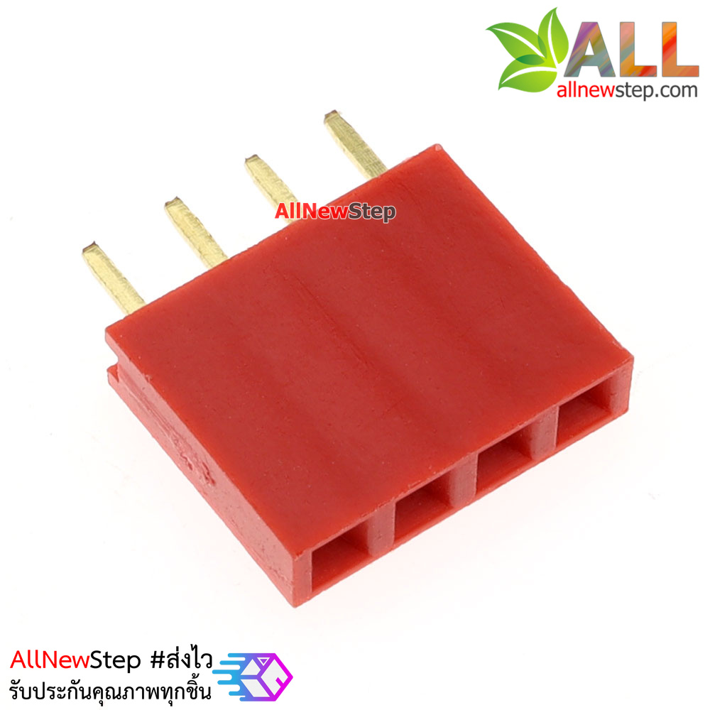 Pin header Female Header Single Row 2.54mm 4p Pin1x4 สีแดง