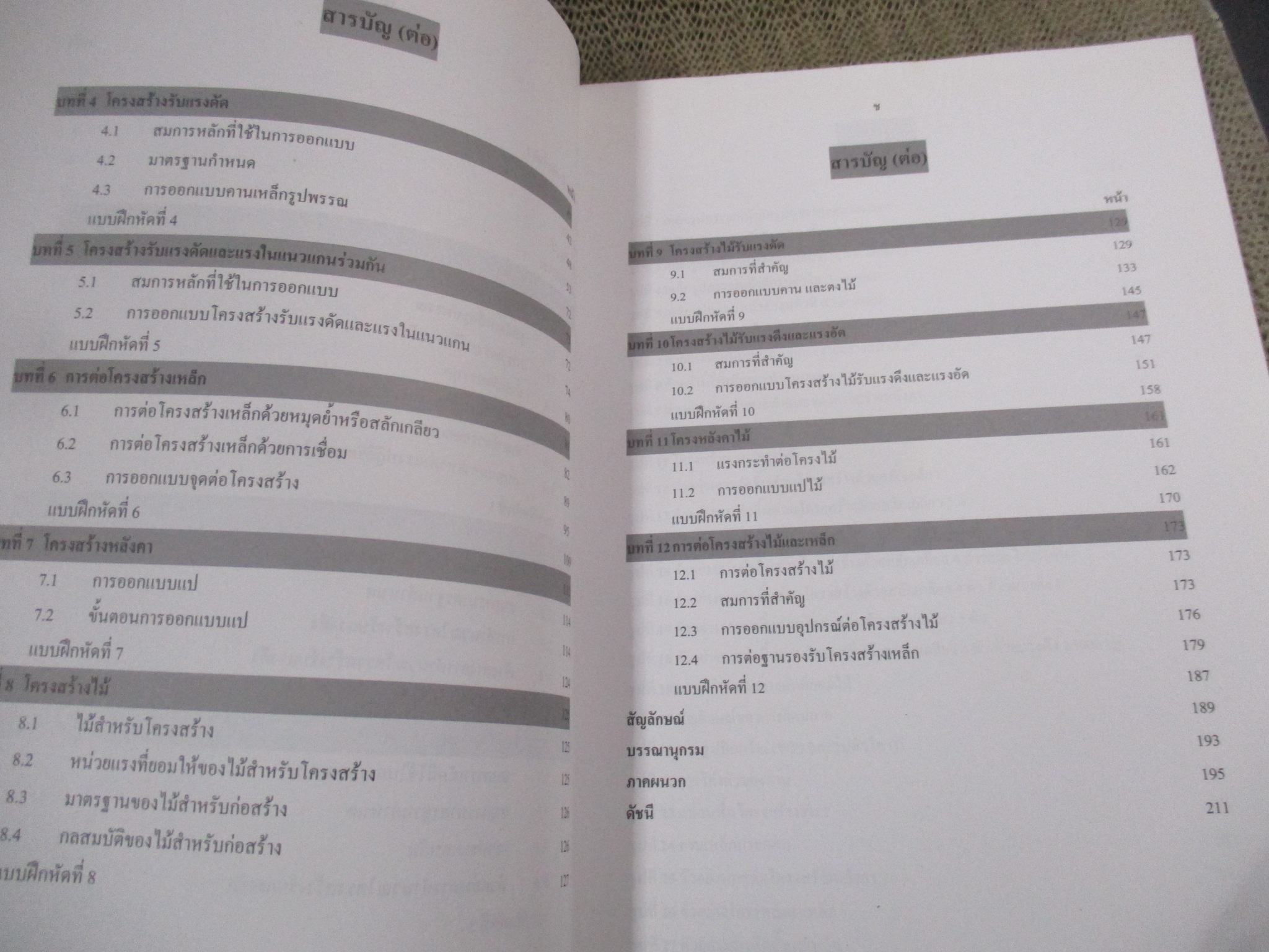การออกแบบโครงสร้างไม้และเหล็ก โดย ดร. สำเริง รักซ้อน/ หนังสือแข็งแรง มีฝุ่นจับปกและสันกระดาษนิดหน่อย