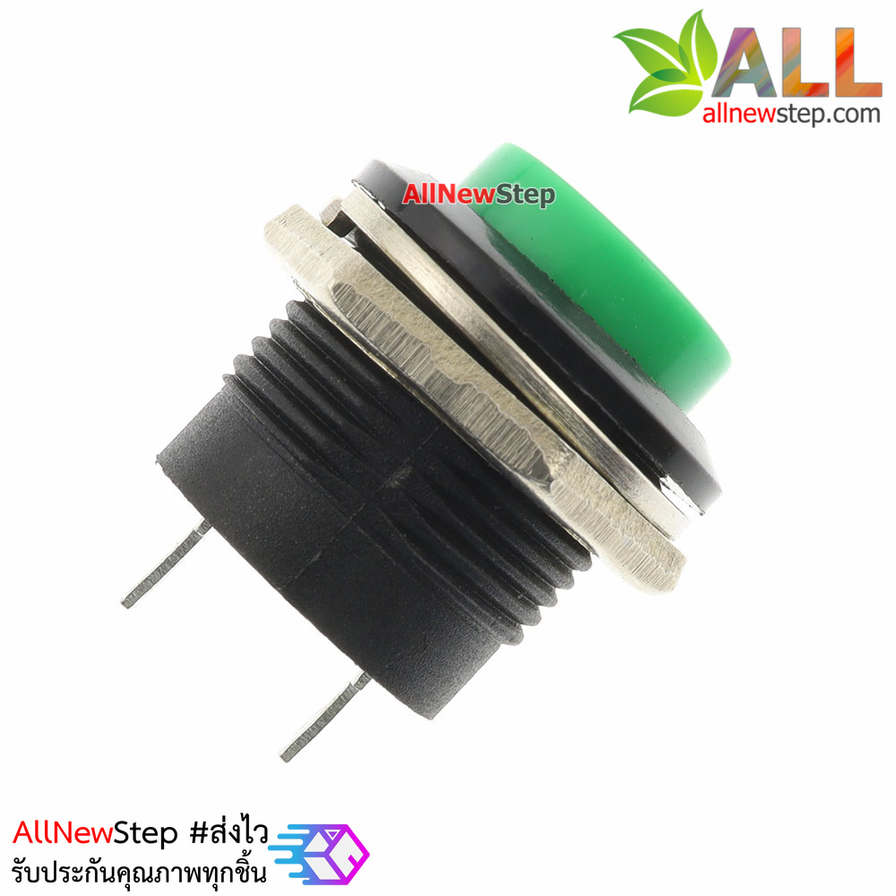 สวิตช์กดติดปล่อยดับ รีเซตสวิตช์ R13-507 250V 3A ขนาด 16MM สีเขียว