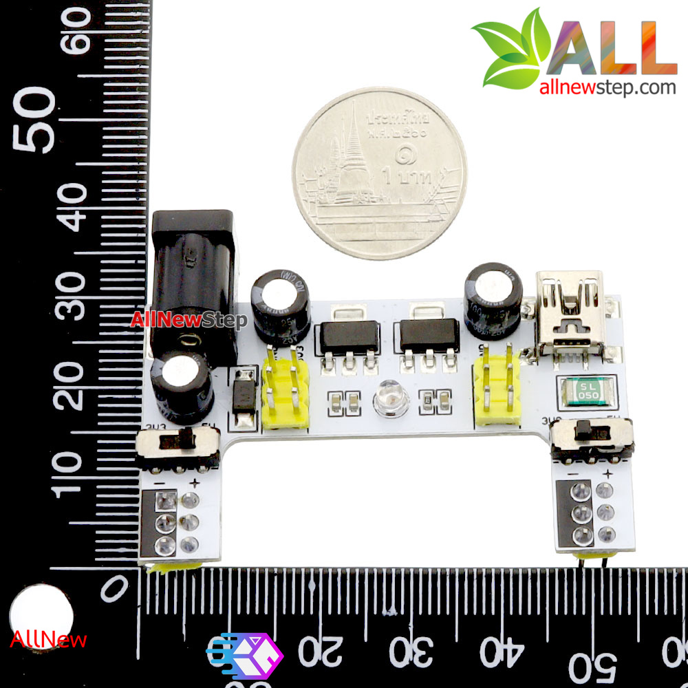 Breadboard Power Module พร้อมสวิตช์