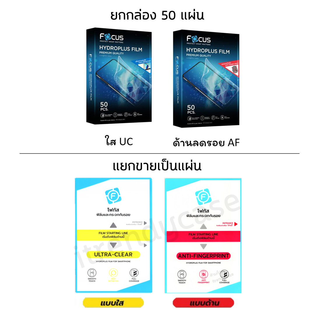 ฟิล์มรอบเครื่อง (Size M) FOCUS ไฮโดรเจล ใส ด้าน ใช้สำหรับ iPhone 17 Pro Max Air 16 15 Plus 14 14 13 mini 12 ใบกำกับภาษี