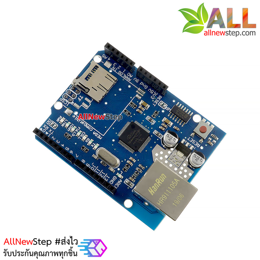 Ethernet Shield W5100 สำหรับ Arduino UNO Mega1280 2560 พร้อมช่อง SD Card