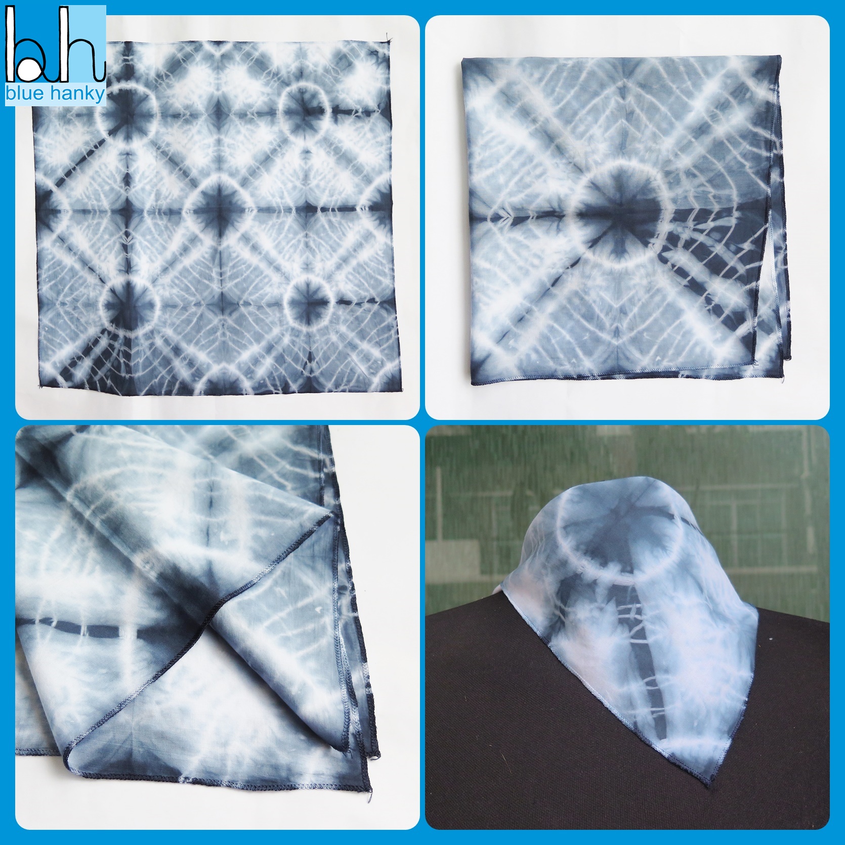 ผ้าสีขาว 20" 10 ผืน สำหรับงานมัดย้อม