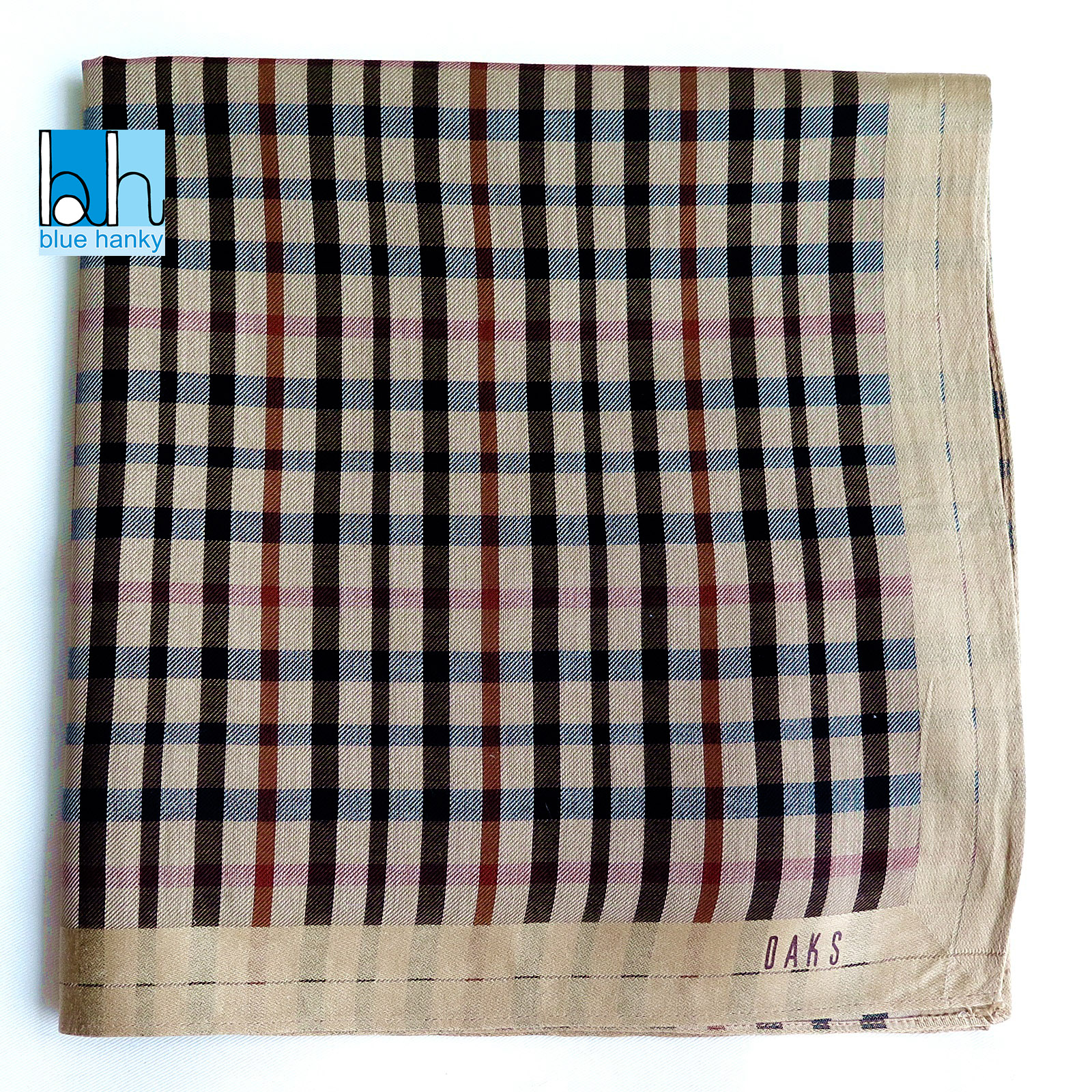 #178 19" DAKS ผ้าเช็ดหน้ามือ2 สภาพดี ผ้าเช็ดหน้าผืนใหญ่