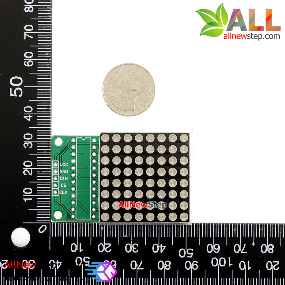 LED Matrix Driver Module + LED Dot Matrix 8x8 ขนาด 40mm x 40mm DIY