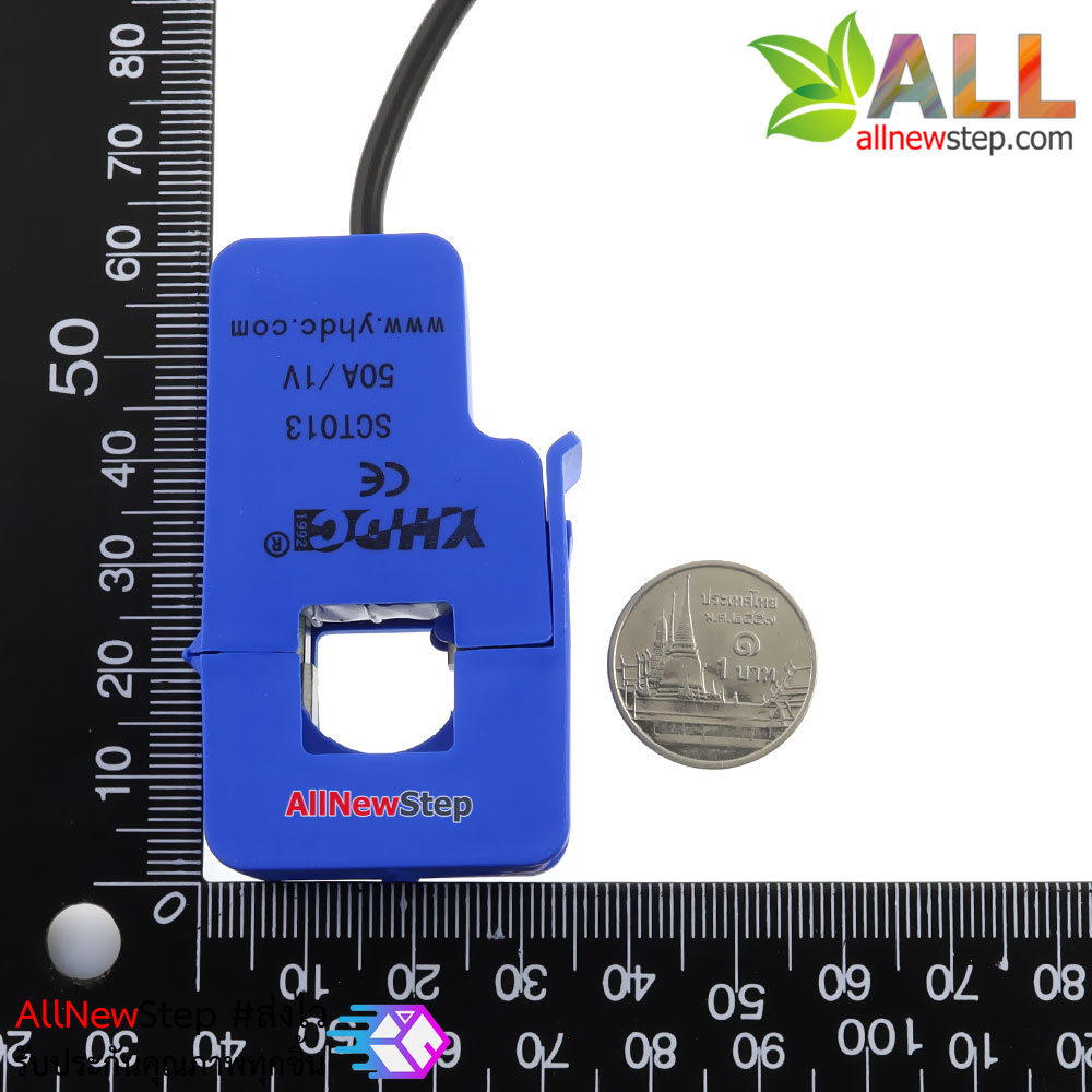 SCT-013-050 CT 0-50A to 0-1V Non-Invasive Current Sensor เซนเซอร์วัดกระแสไฟฟ้าแบบไร้สัมผัส 50A