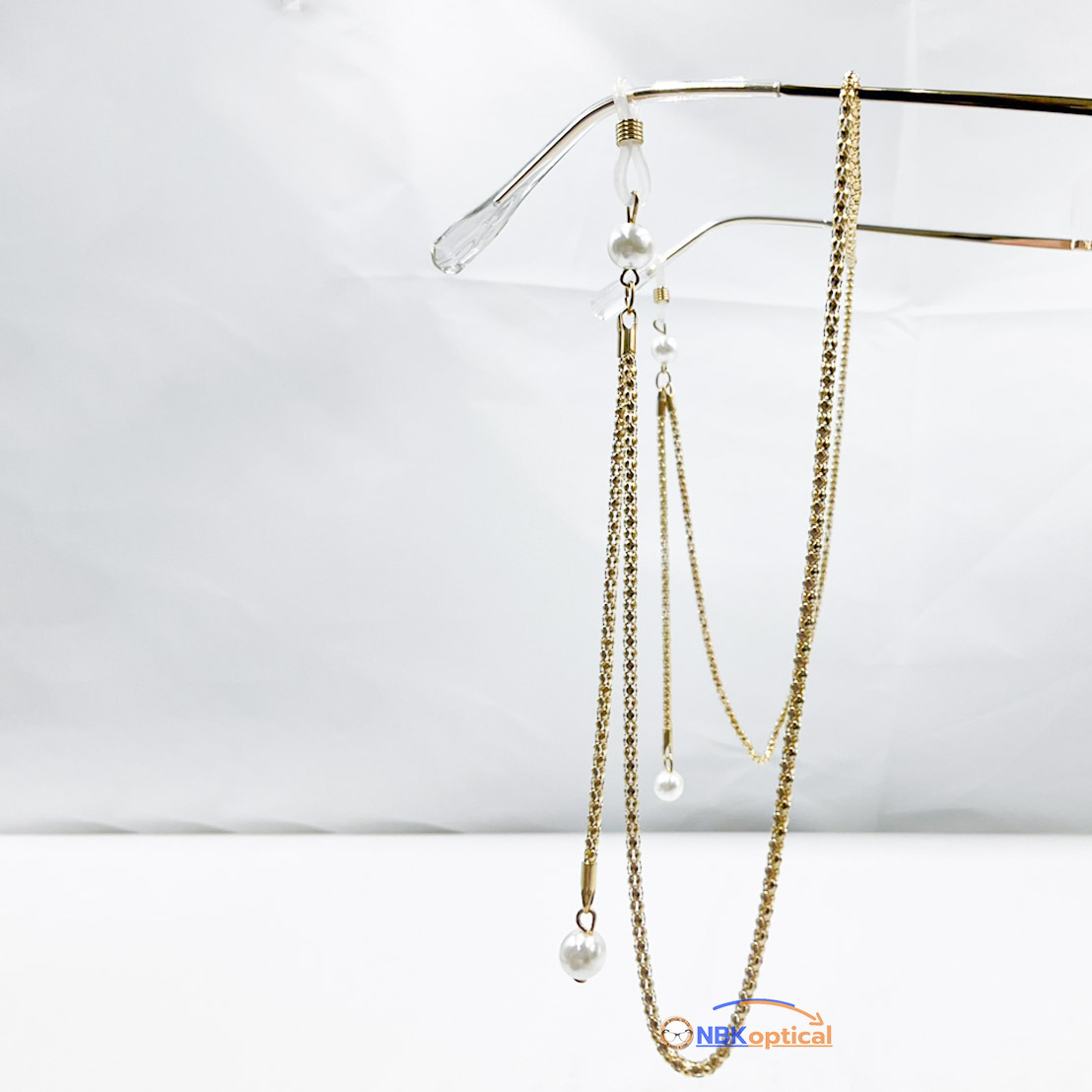 สายคล้องแว่นตา ทรงหรูทองผสมใข่มุขขาว