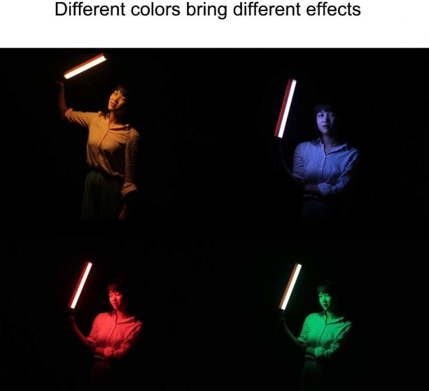 Nicefoto Handheld Bi-Color RGB LED Light Wand TC-288 3000K-9000K Light Bar Magic Tube Light Luminous Flux 1400LM + Battery for Photography Lighting