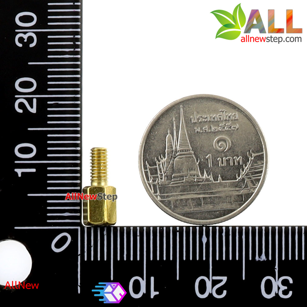 Pillars Nut M3 m3 6+6 น็อตตัวเมีย ทองเหลืองแบบยาว 12mm 6+6mm