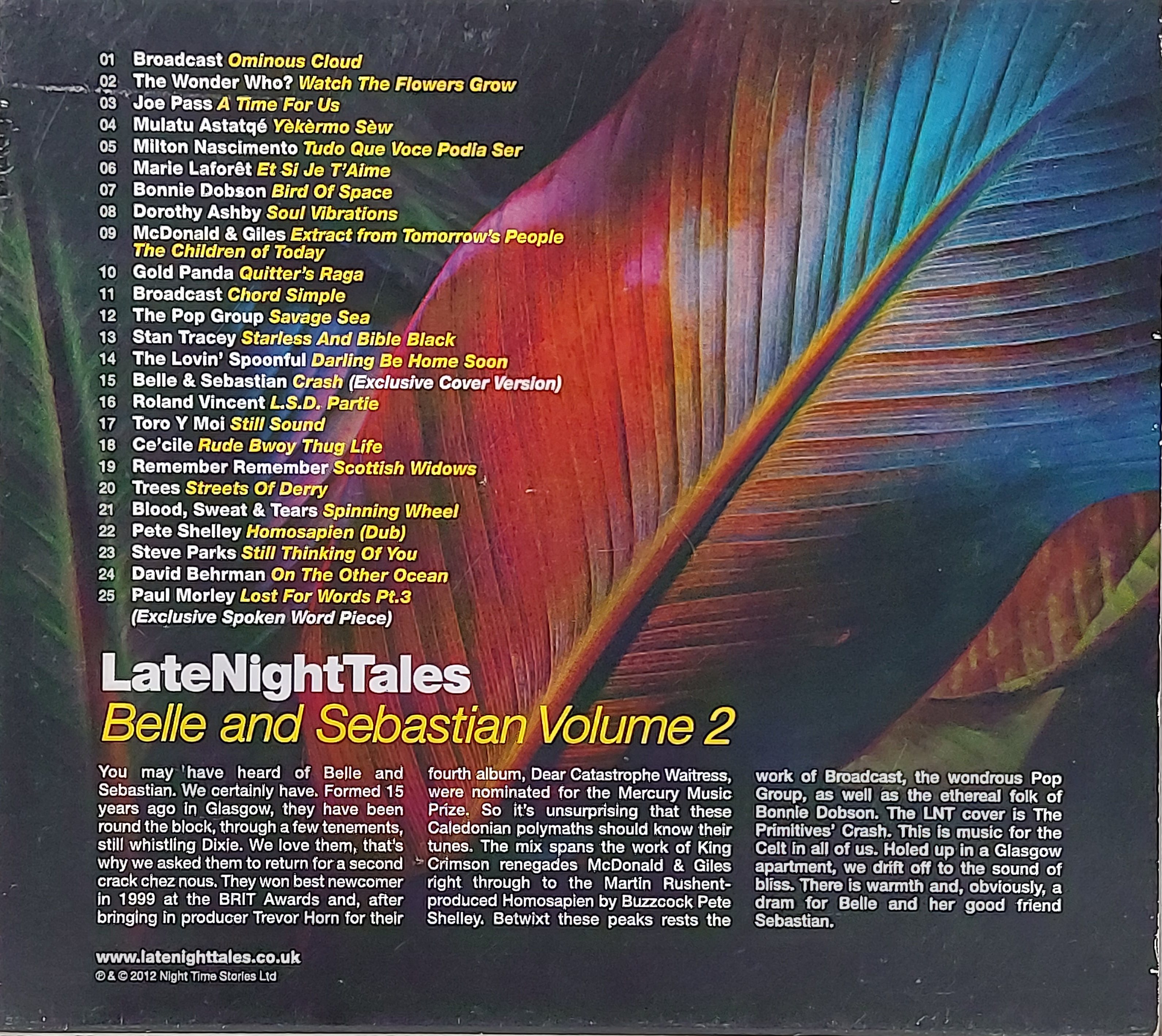 Used CD,Late Night Tales Belle and Sebastian Volume 2 (C)(Various Artists)(2012)(UK)
