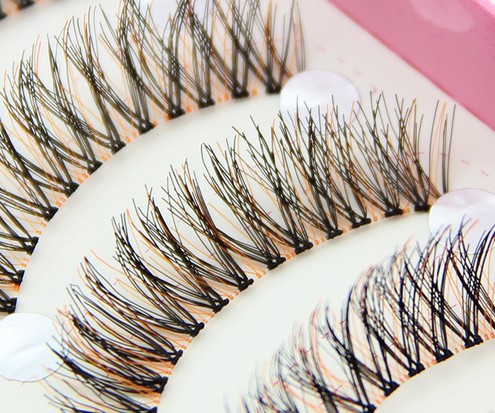 HS-41 ขนตาปลอม(ราคาส่ง) สีส้ม+ดำ ขั้นต่ำ 15 เเพ็ค คละเเบบได้