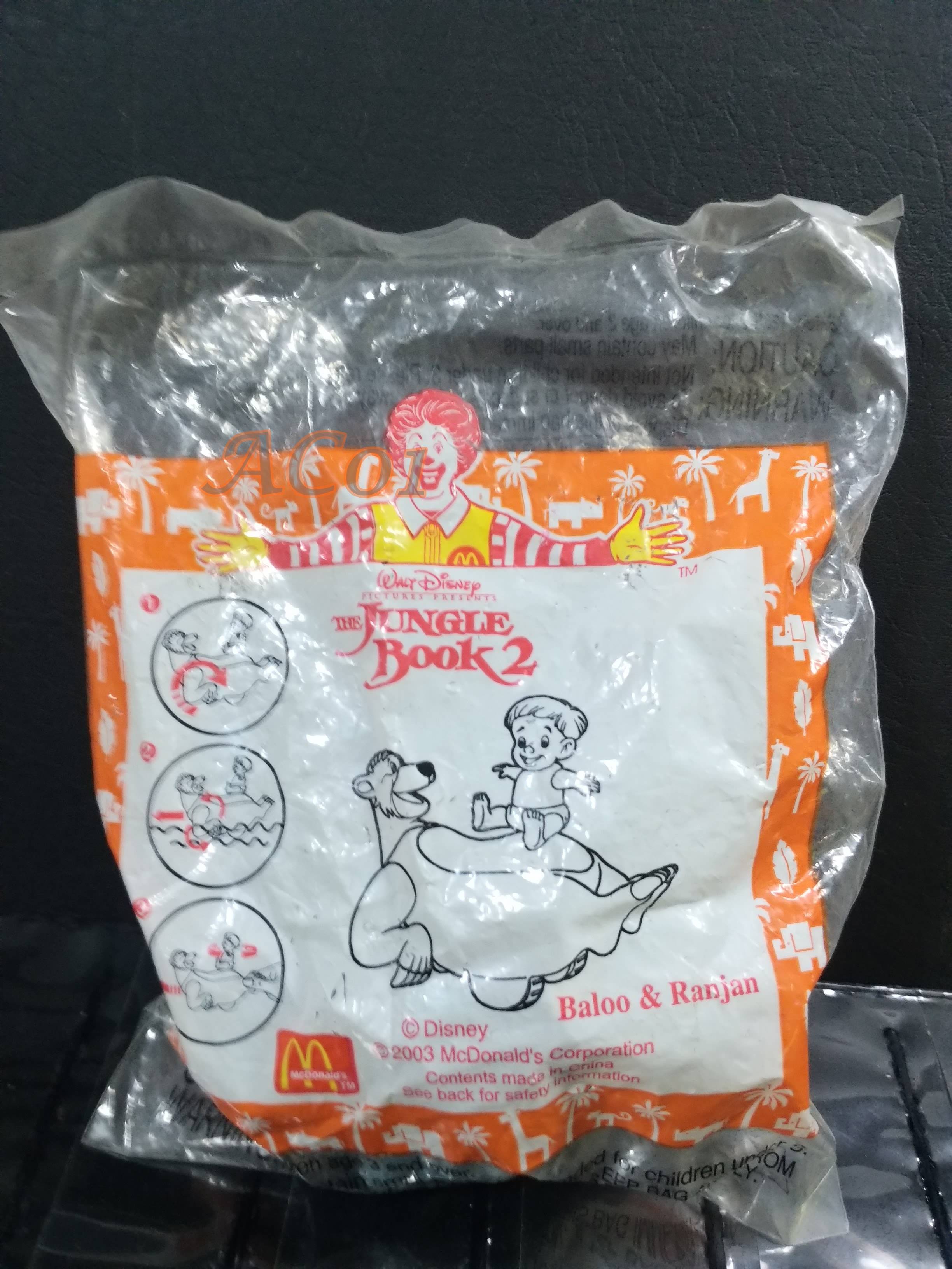 ของเล่นMcDonald's ของเล่นHappy Meal / The Jungle Book 2 - BALOO & RANJAN / ในถุงเดิม ไม่แกะ ถุงเก่าหน่อย เก่าเก็บ
