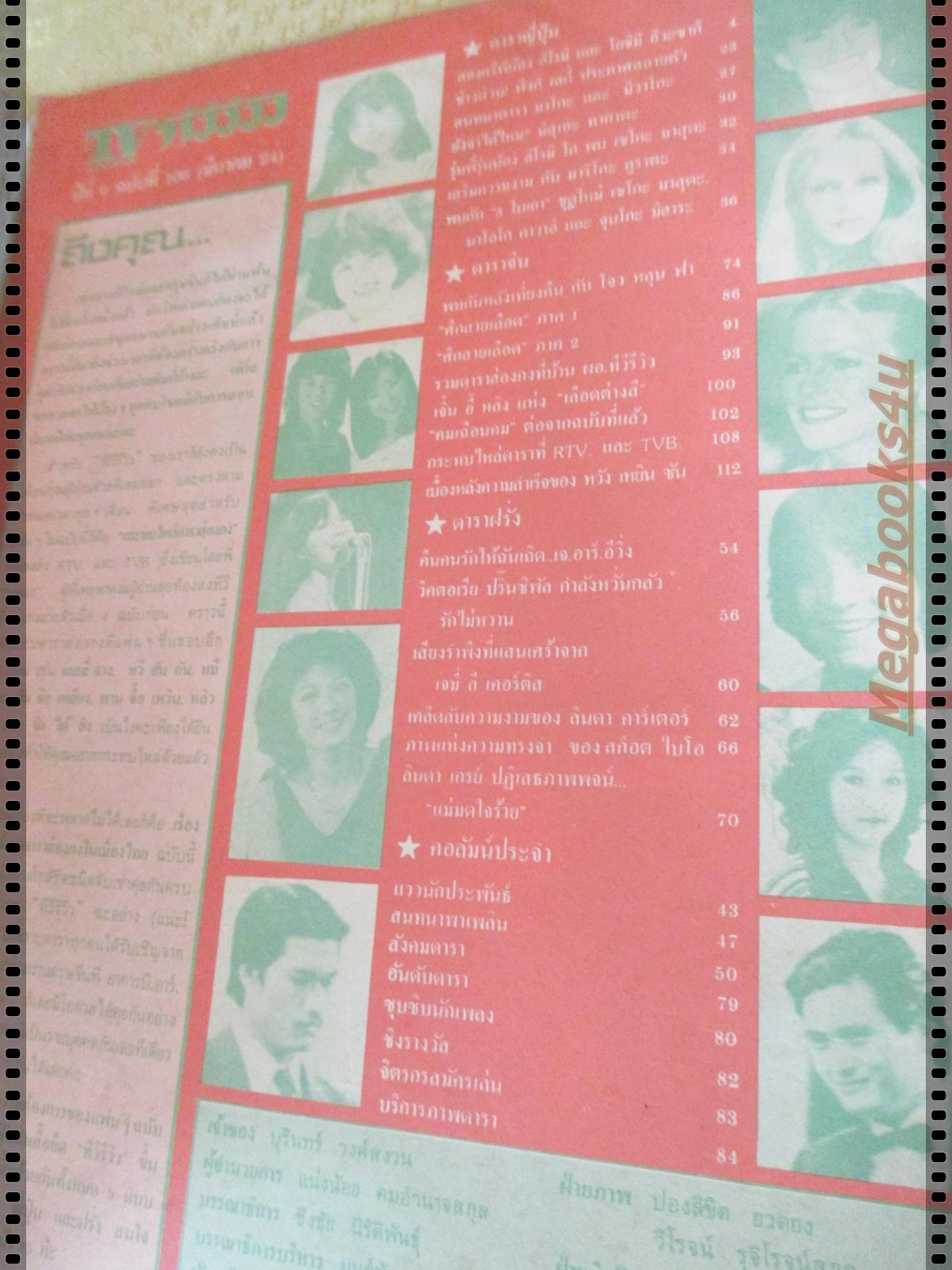 นิตยสารTV REVIEWS ทีวีรีวิว ฉบับที่106 ปี2524