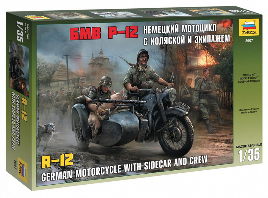1/35 German Motorcycle R12 with Sidecar and Crew