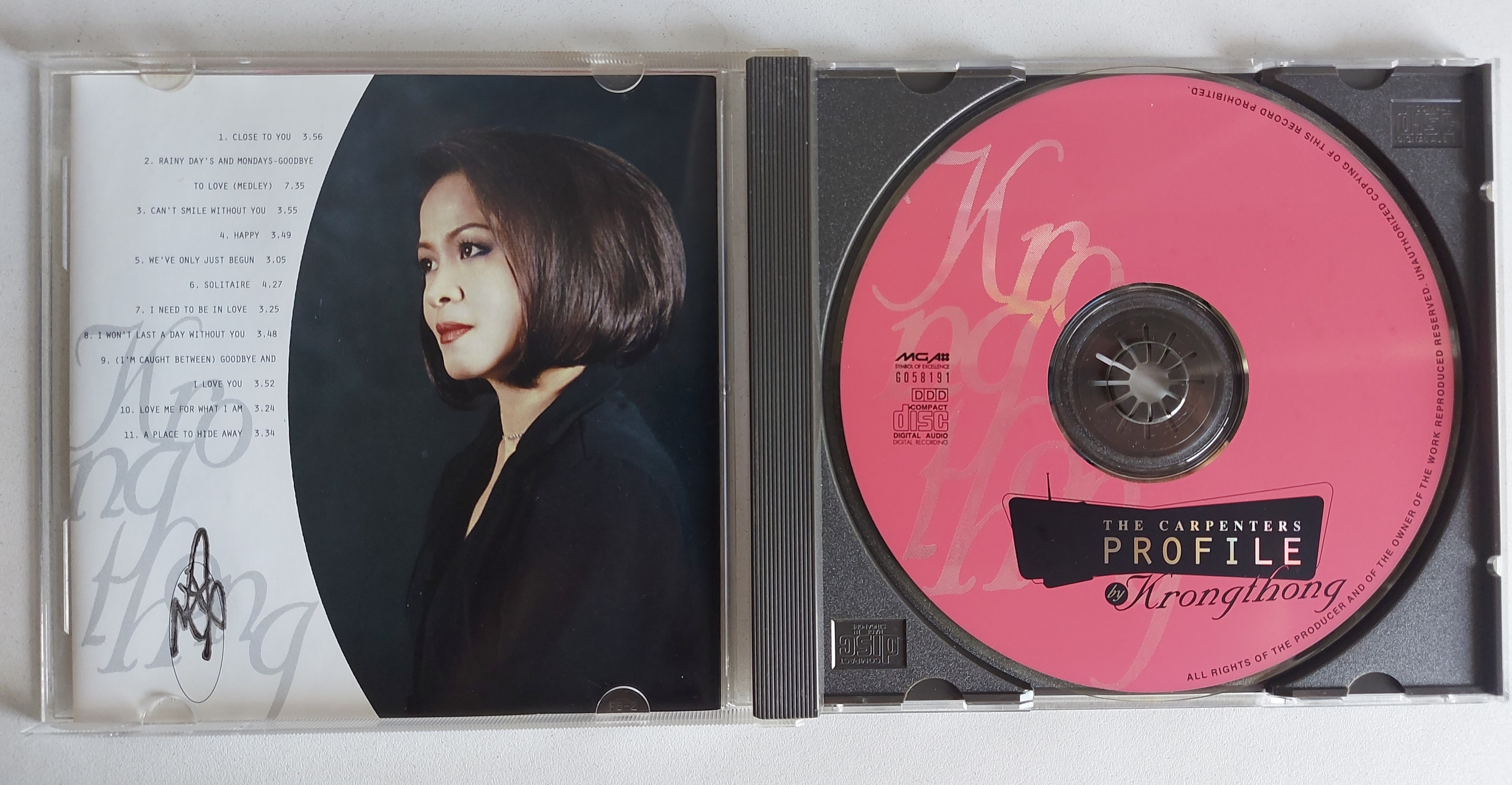 Used CD,กรองทอง ทัศนพันธ์ - The Carpenters Profile (Krongthong Tussanaphan)(A)(แผ่นหายาก)(2538)